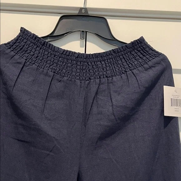 NWT Ellen Tracy Navy Blue Wide-Leg Pants - Picture 2 of 4